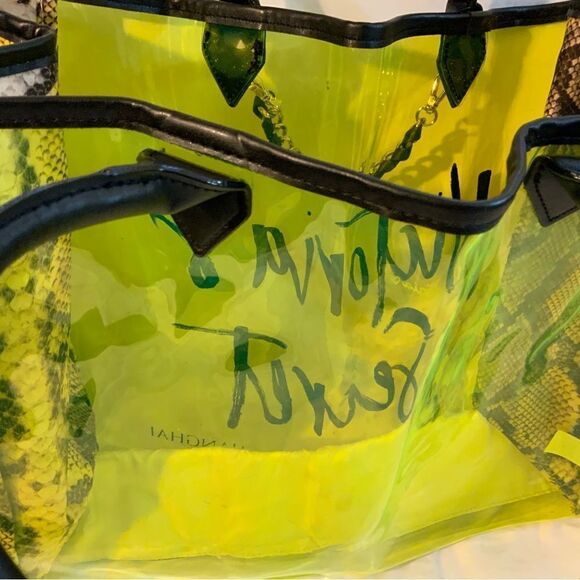 Victoria’s Secret PINK clear tote Python neon Clear Jelly City tote - Picture 2 of 9
